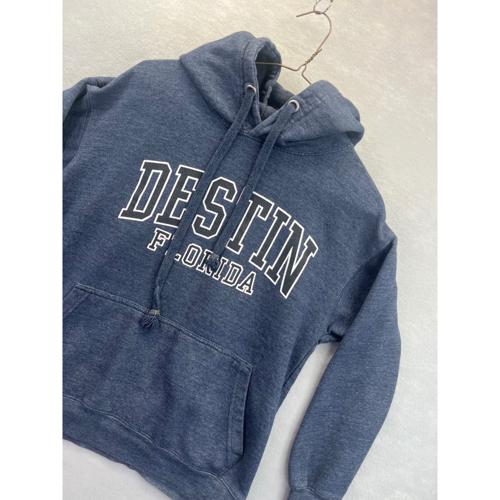 ESY Surf Co Destin Florida Hoodie womens S Blue Good Pullover Graphic Sweatshirt